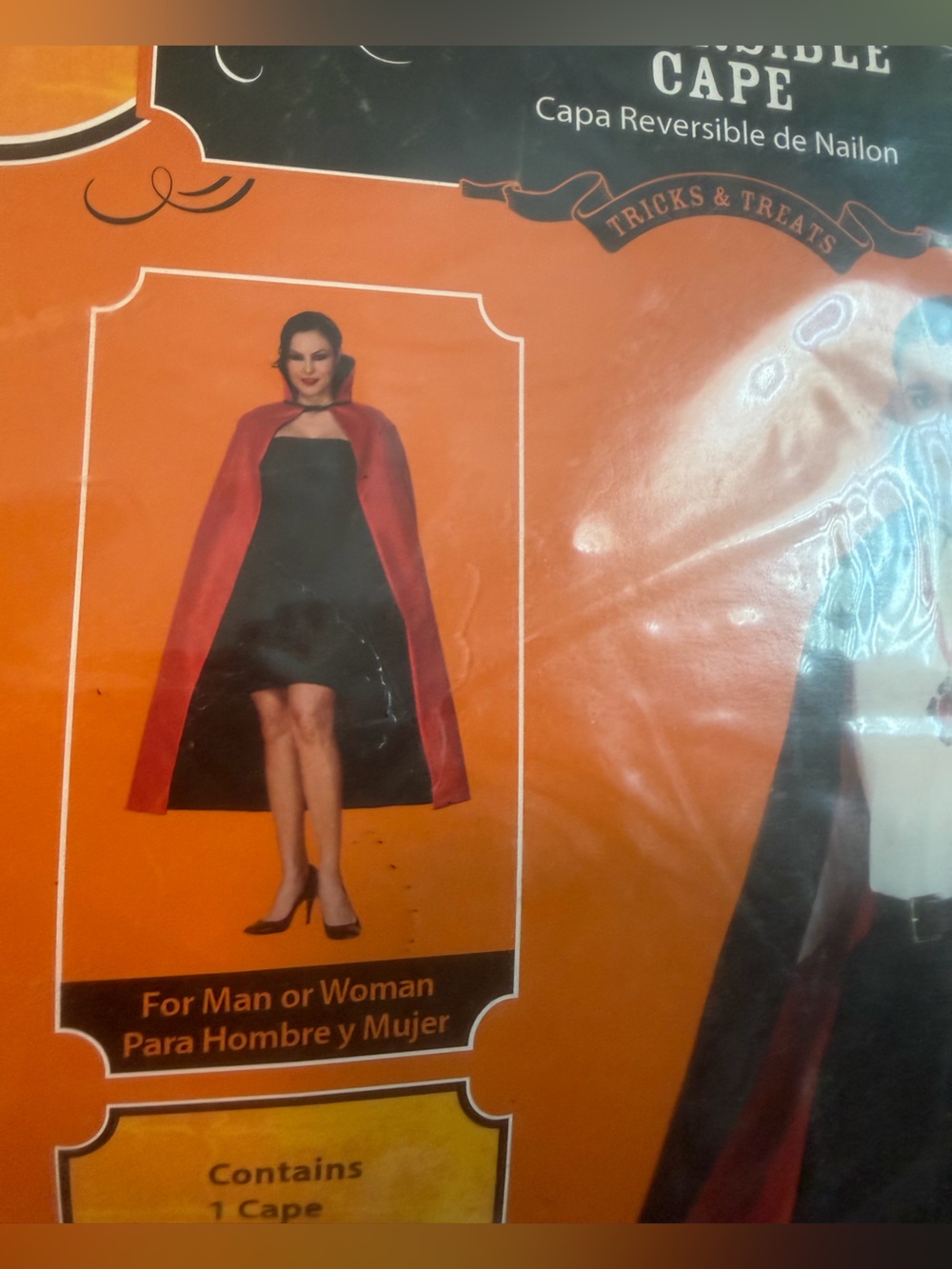 Vampire Cape Rversible, Adult Size - Picture 2 of 4